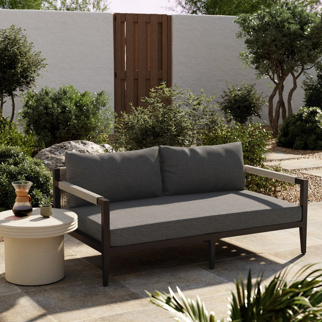 Pinewood Outdoor Sofa, Bronze - 63" - Charcoal