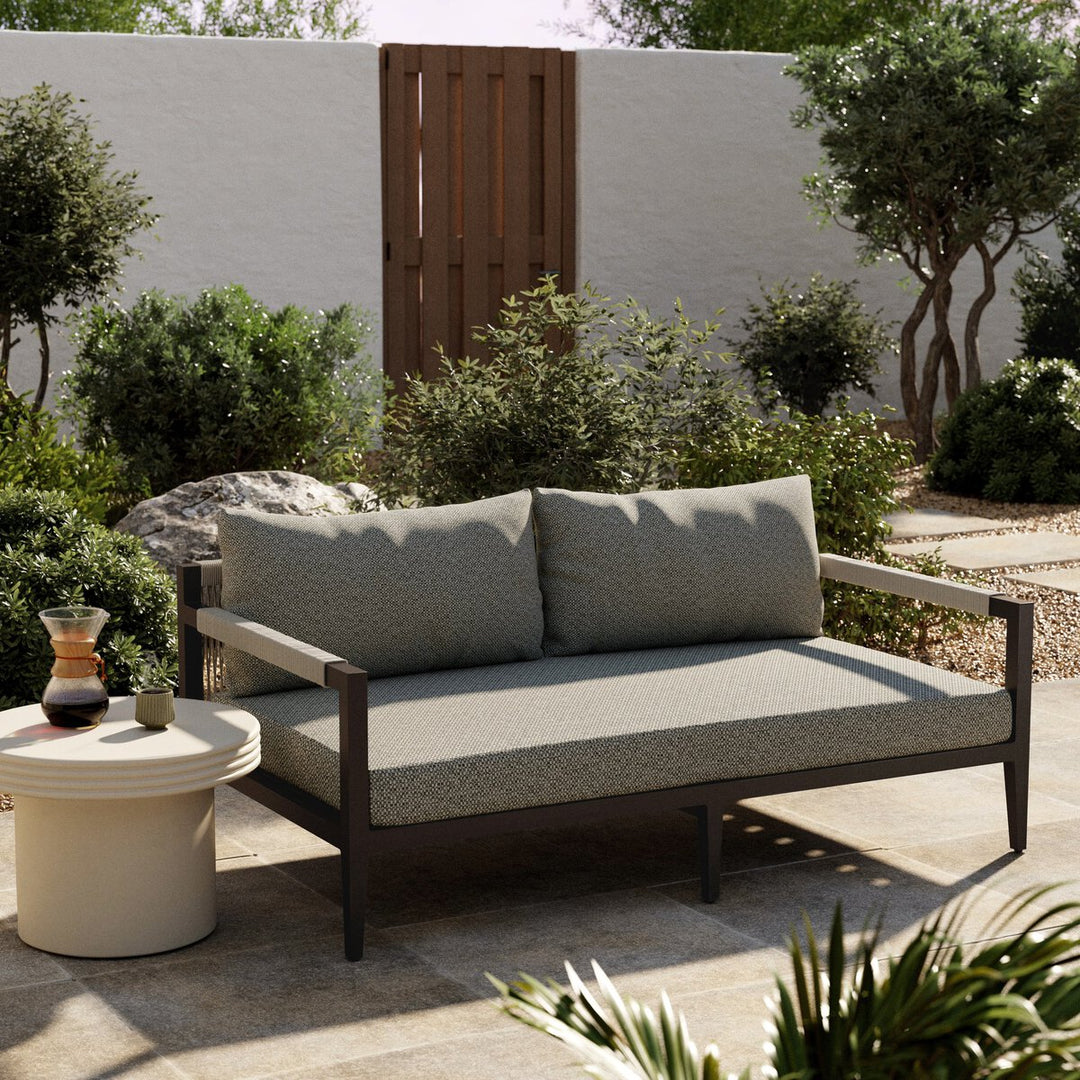 Pinewood Outdoor Sofa, Bronze - 63" - Faye Ash