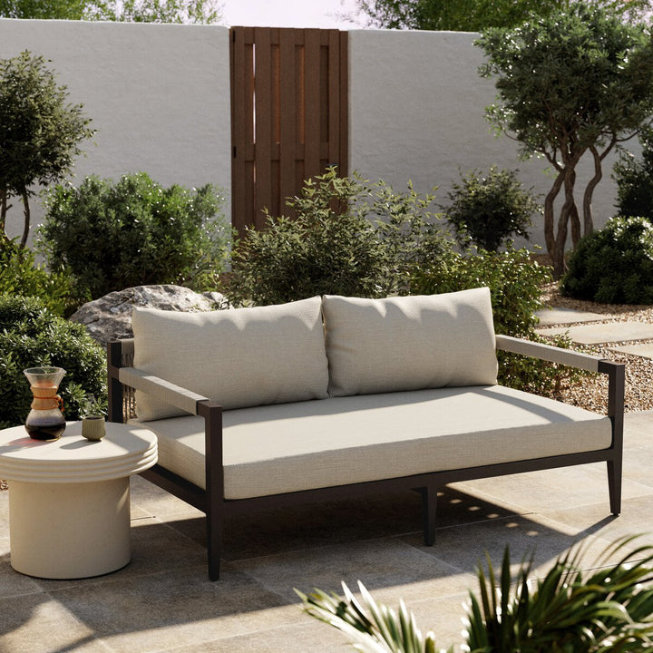 Pinewood Outdoor Sofa, Bronze - 63" - Natural Ivory