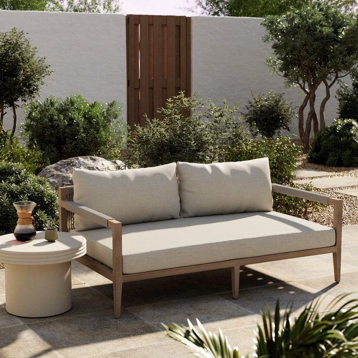 Pinewood Outdoor Sofa, Washed Brown - 63" - Natural Ivory