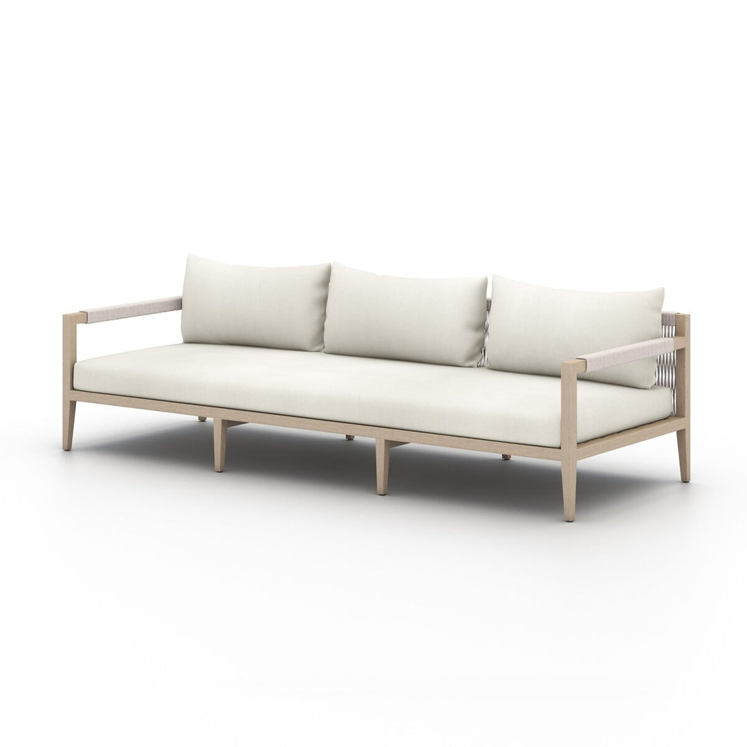 Pinewood Outdoor Sofa, Washed Brown - 93" - Natural Ivory