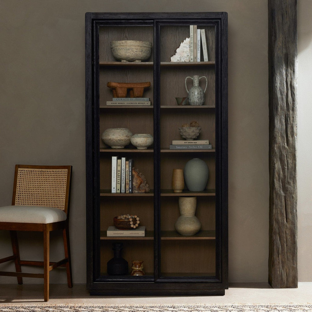 Nolan Cabinet - Distressed Black Oak