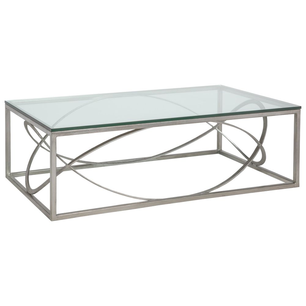 Coffee Tables Ellipse Rectangular Cocktail Table - Silver Leaf