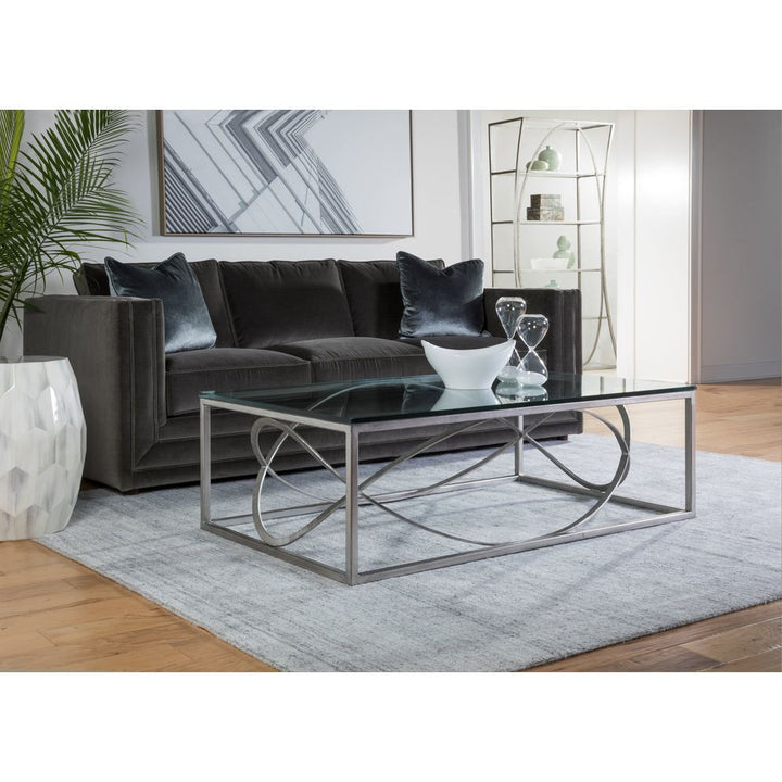 Coffee Tables Ellipse Rectangular Cocktail Table - Silver Leaf