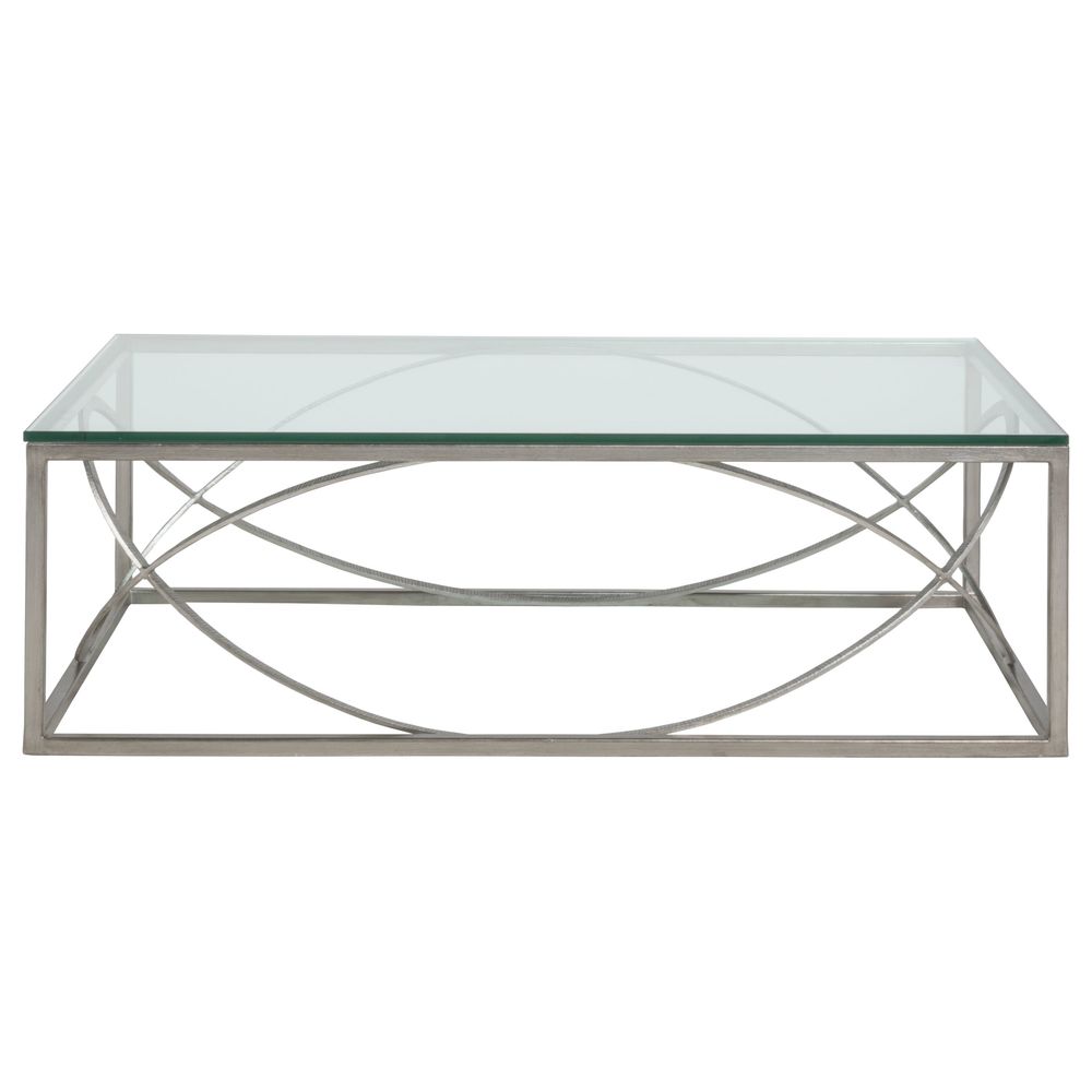 Coffee Tables Ellipse Rectangular Cocktail Table - Silver Leaf