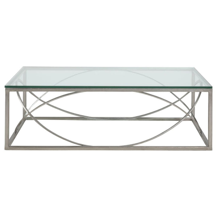 Coffee Tables Ellipse Rectangular Cocktail Table - Silver Leaf