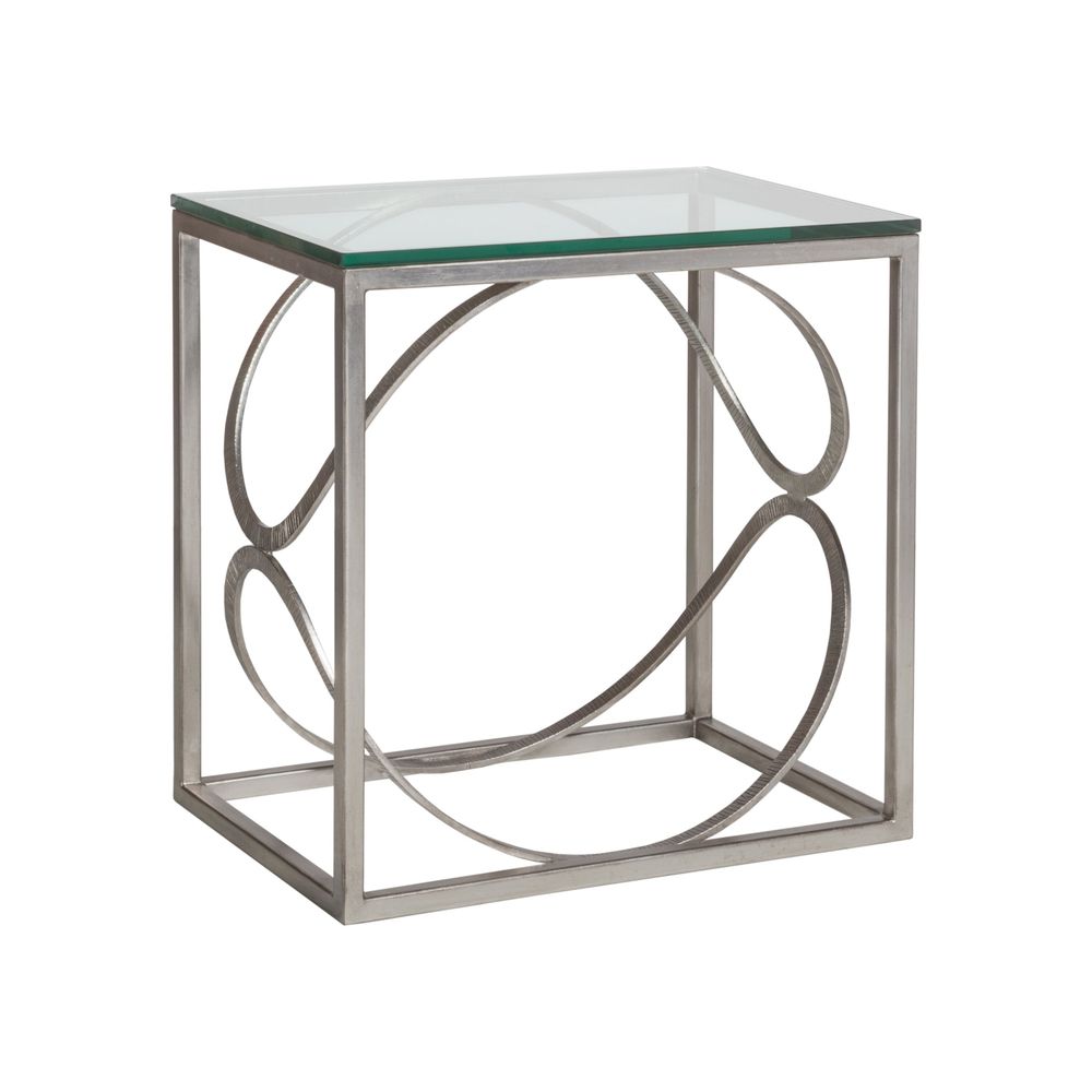 Side Tables Ellipse Rectangular End Table - Silver Leaf