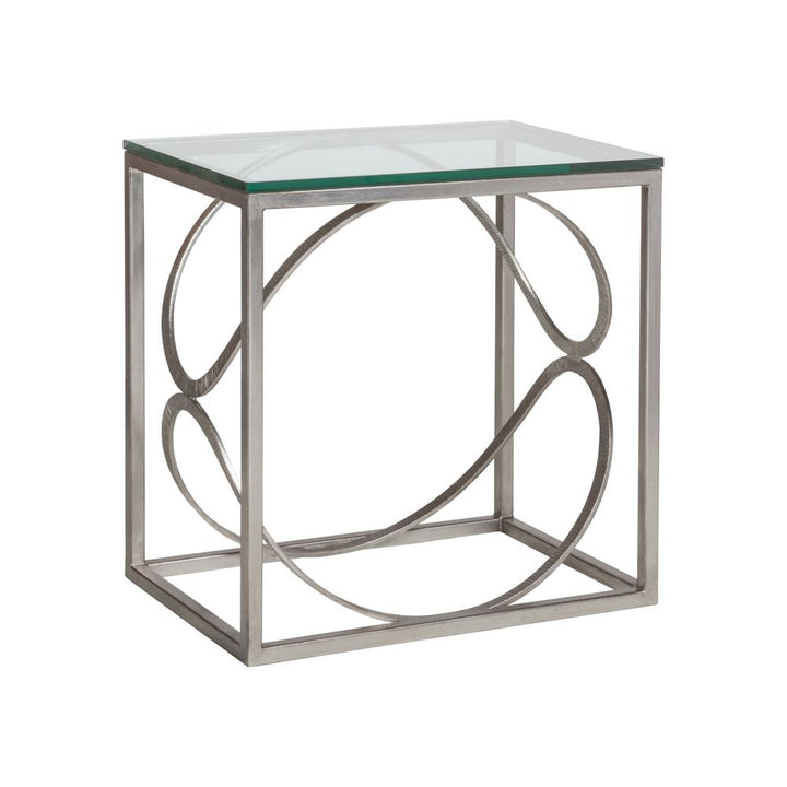 Side Tables Ellipse Rectangular End Table - Silver Leaf