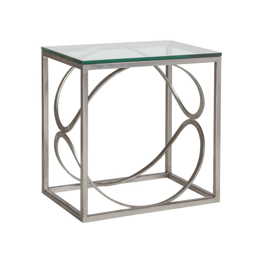 Side Tables Ellipse Rectangular End Table - Silver Leaf