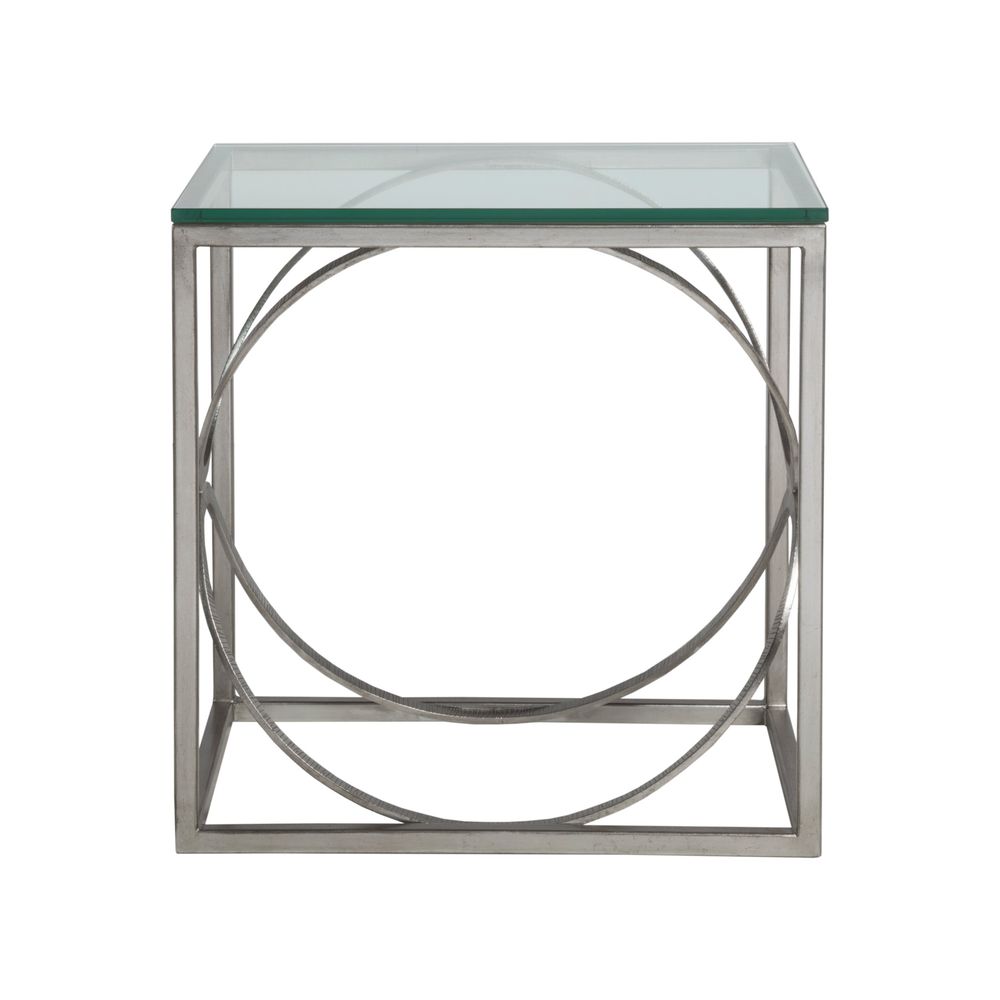Side Tables Ellipse Rectangular End Table - Silver Leaf