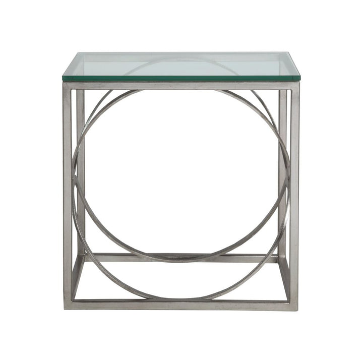Side Tables Ellipse Rectangular End Table - Silver Leaf