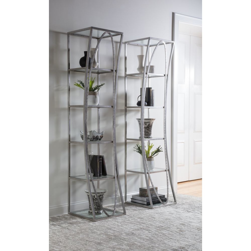 Bookcases & Etageres Ellipse Slim Etagere - Silver Leaf