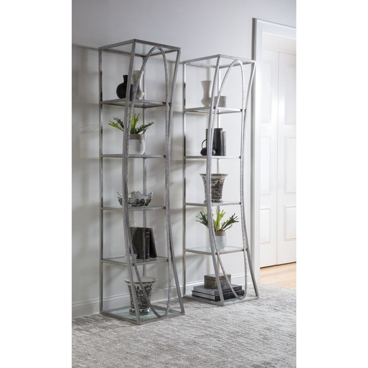 Bookcases & Etageres Ellipse Slim Etagere - Silver Leaf