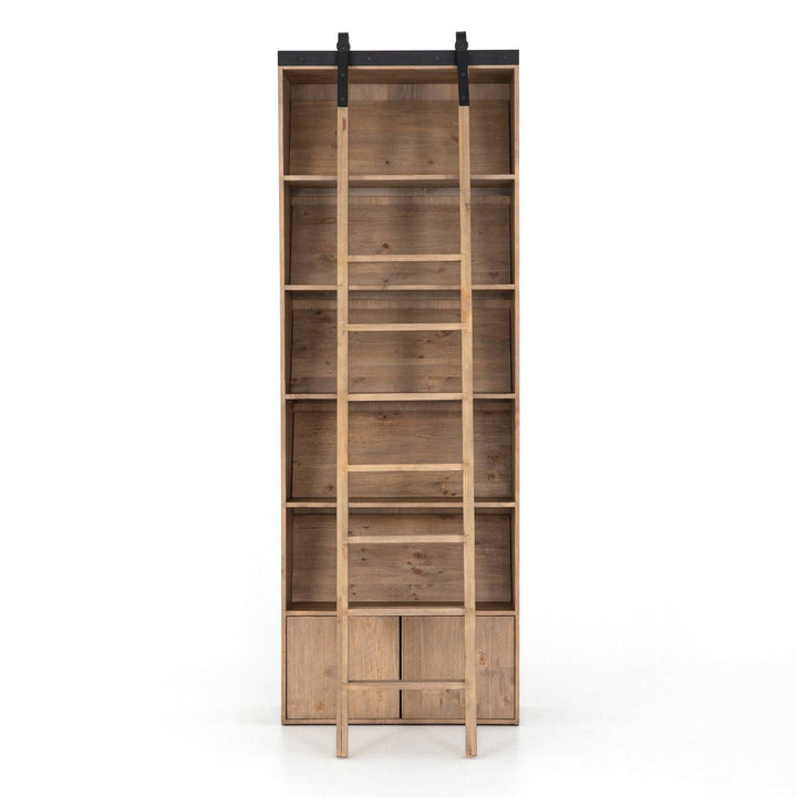 Blake Bookshelf w/ Ladder - Smoked Pine