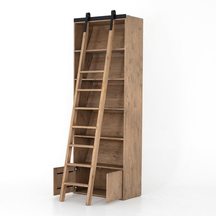 Blake Bookshelf w/ Ladder - Smoked Pine