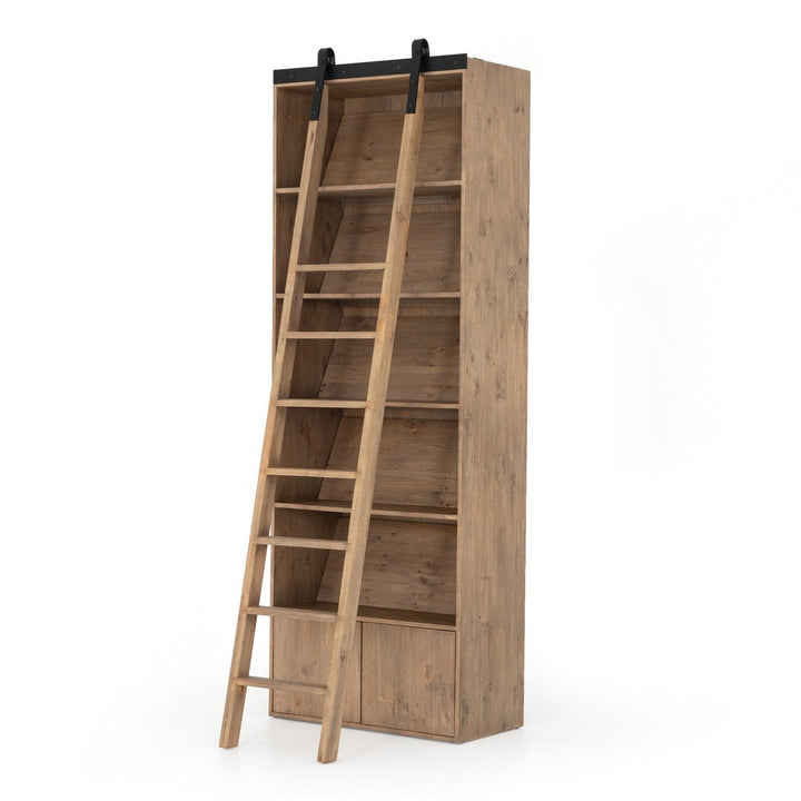 Blake Bookshelf w/ Ladder - Smoked Pine