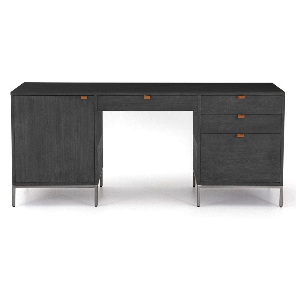 Desks Troy Executive Desk - Black Wash Poplar