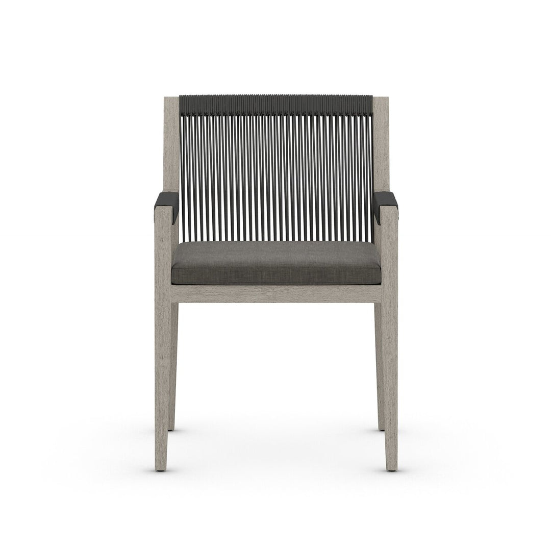 Pinewood Outdoor Dining Armchair, Weathered Grey - Charcoal