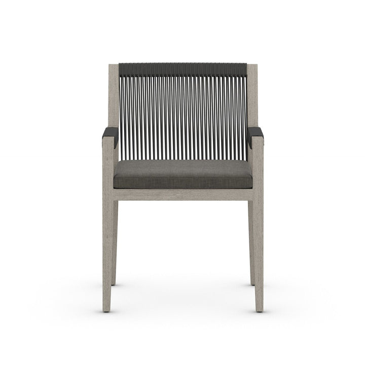 Pinewood Outdoor Dining Armchair, Weathered Grey - Charcoal