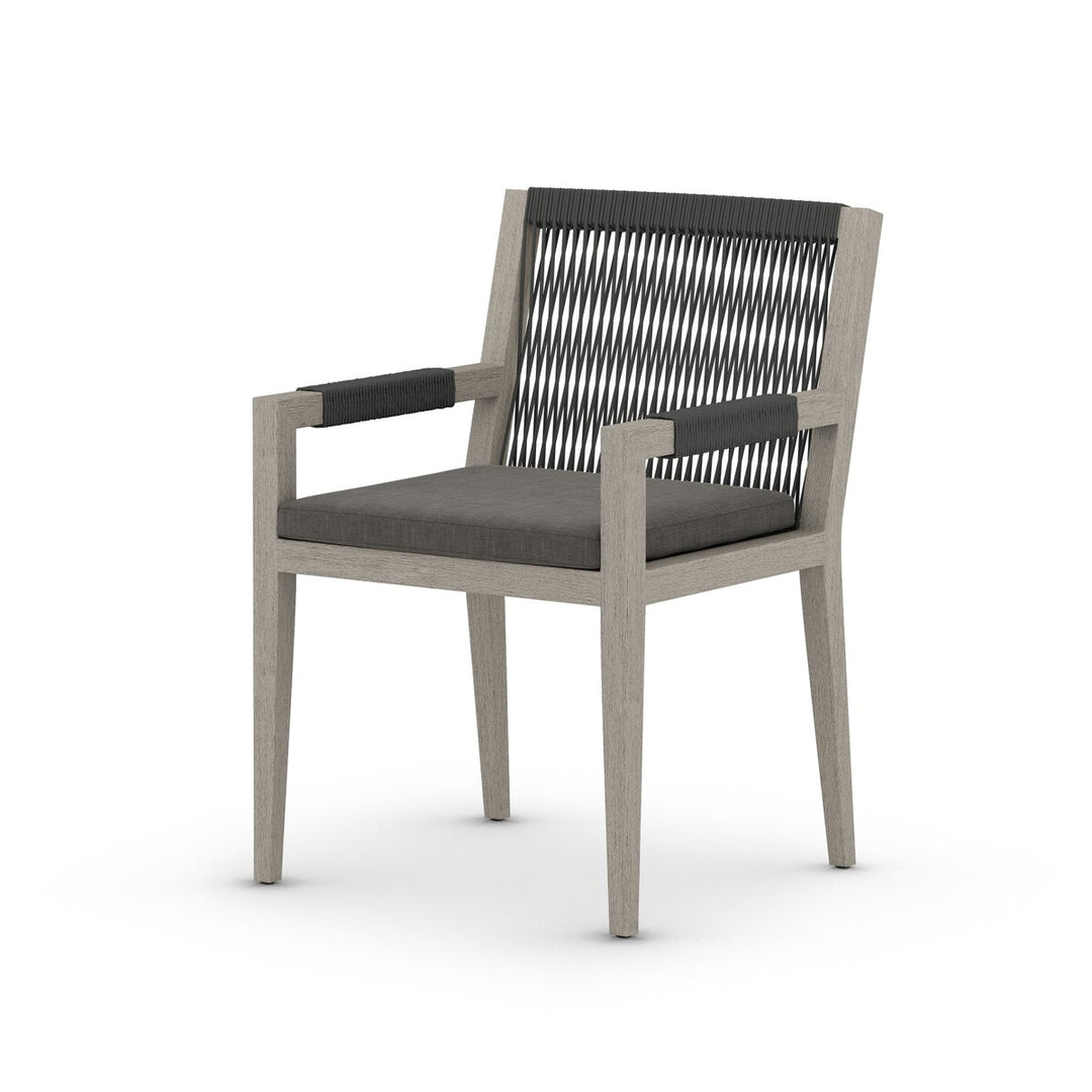 Pinewood Outdoor Dining Armchair, Weathered Grey - Charcoal