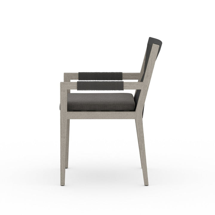 Pinewood Outdoor Dining Armchair, Weathered Grey - Charcoal