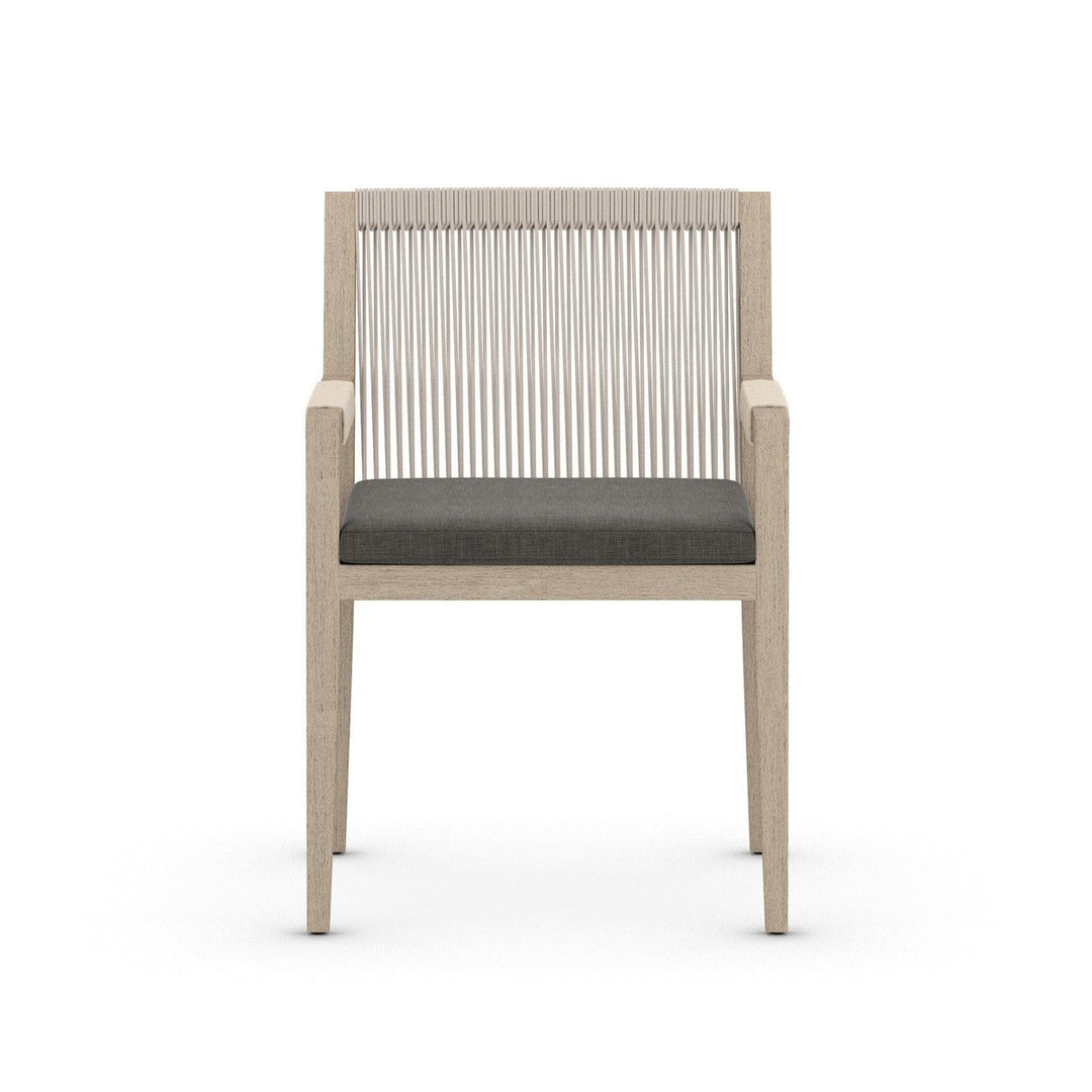 Sheffield Outdoor Dining Armchair, Washed Brown - Venao Charcoal