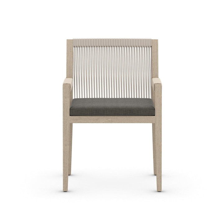 Sheffield Outdoor Dining Armchair, Washed Brown - Venao Charcoal