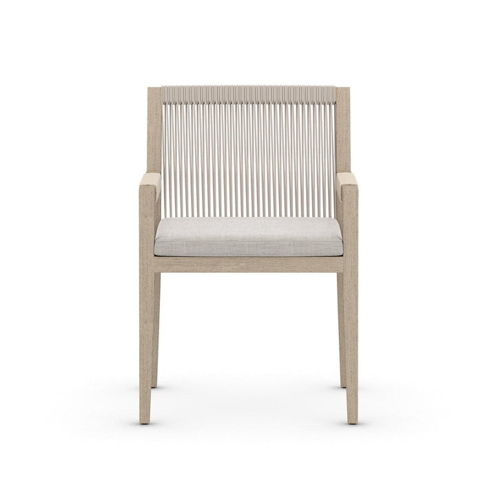 Sheffield Outdoor Dining Armchair, Washed Brown - Venao Grey