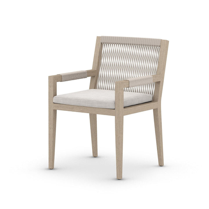 Sheffield Outdoor Dining Armchair, Washed Brown - Venao Grey