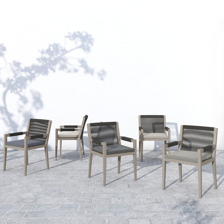 Sheffield Outdoor Dining Armchair, Weathered Grey - Venao Grey