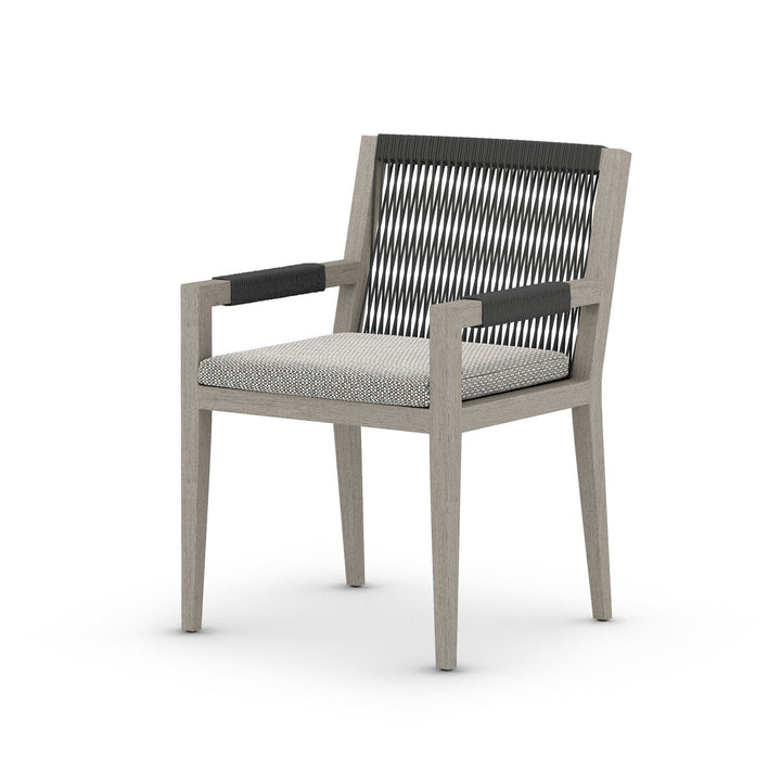 Pinewood Outdoor Dining Armchair, Weathered Grey - Faye Ash