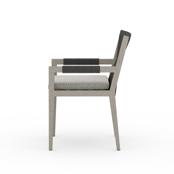 Pinewood Outdoor Dining Armchair, Weathered Grey - Faye Ash