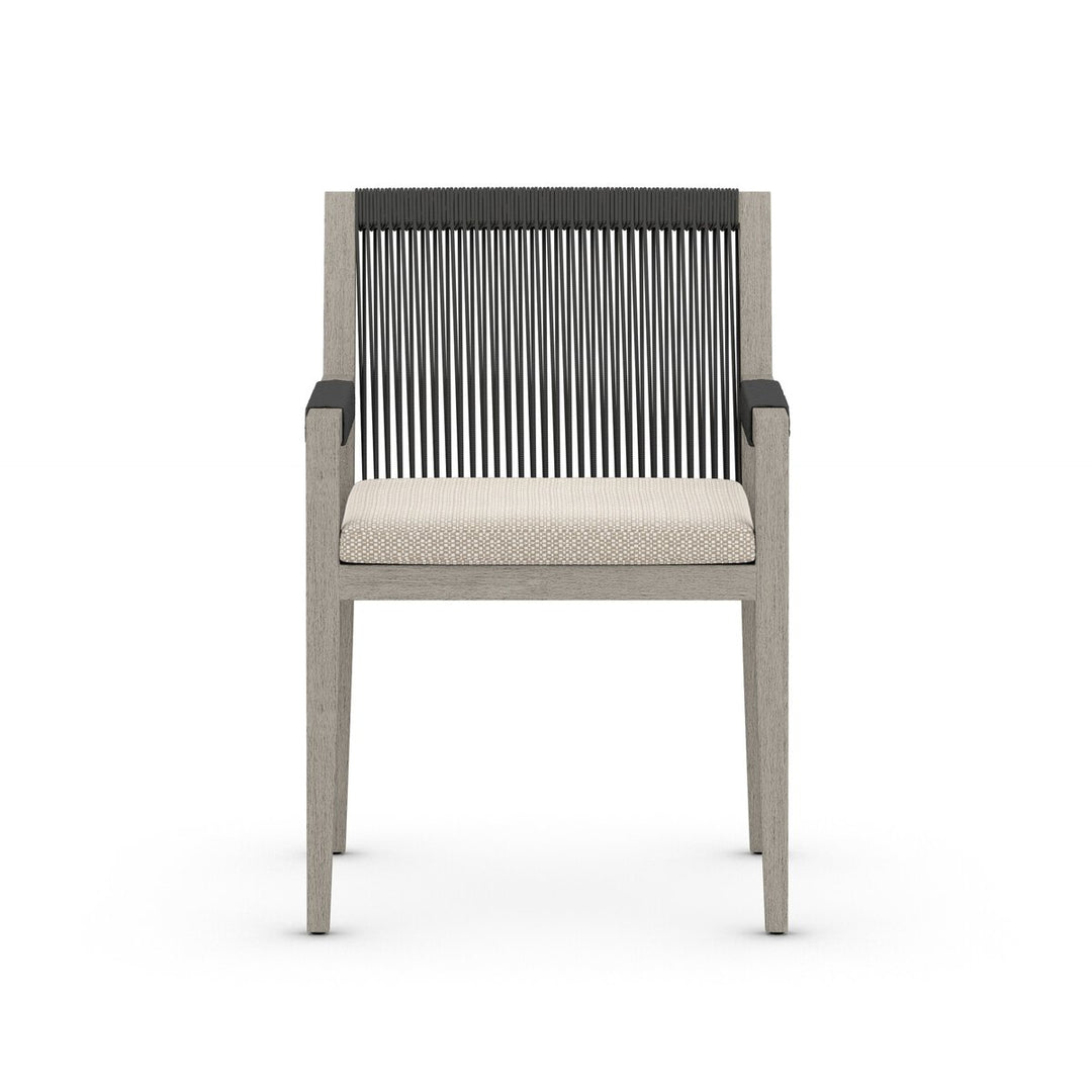 Pinewood Outdoor Dining Armchair, Weathered Grey - Faye Sand