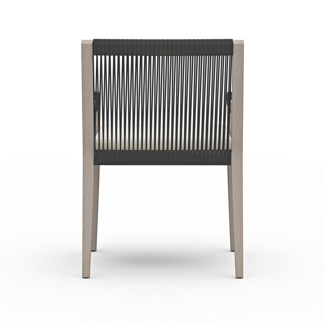 Sheffield Outdoor Dining Armchair, Weathered Grey - Venao Ivory