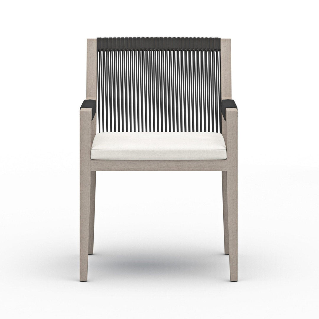 Sheffield Outdoor Dining Armchair, Weathered Grey - Venao Ivory