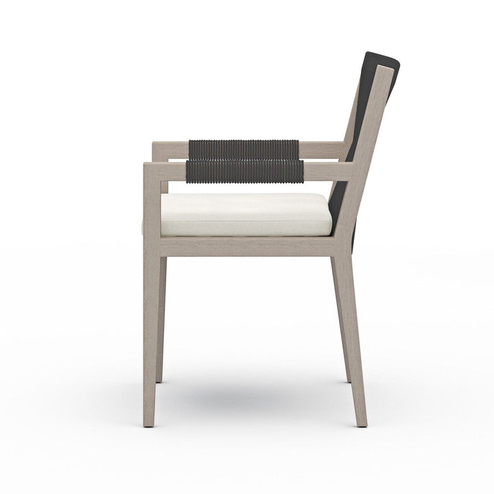 Sheffield Outdoor Dining Armchair, Weathered Grey - Venao Ivory