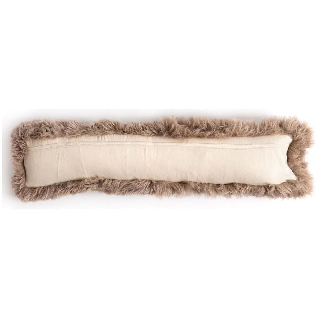 Milo Lambskin Lumbar Pillow - Taupe - Cover + Insert