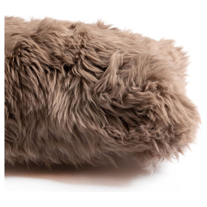 Milo Lambskin Lumbar Pillow - Taupe - Cover + Insert