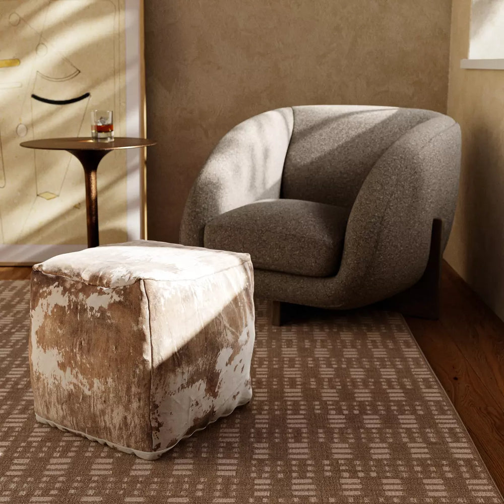 Harland Modern Hide Pouf - Open Box-Four Hands-STOCKR-FH-223859-001-Open Box-2-France and Son