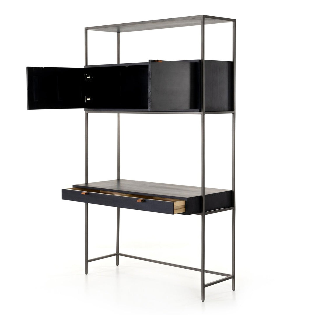 Troy Modular Wall Desk - Black Wash Poplar