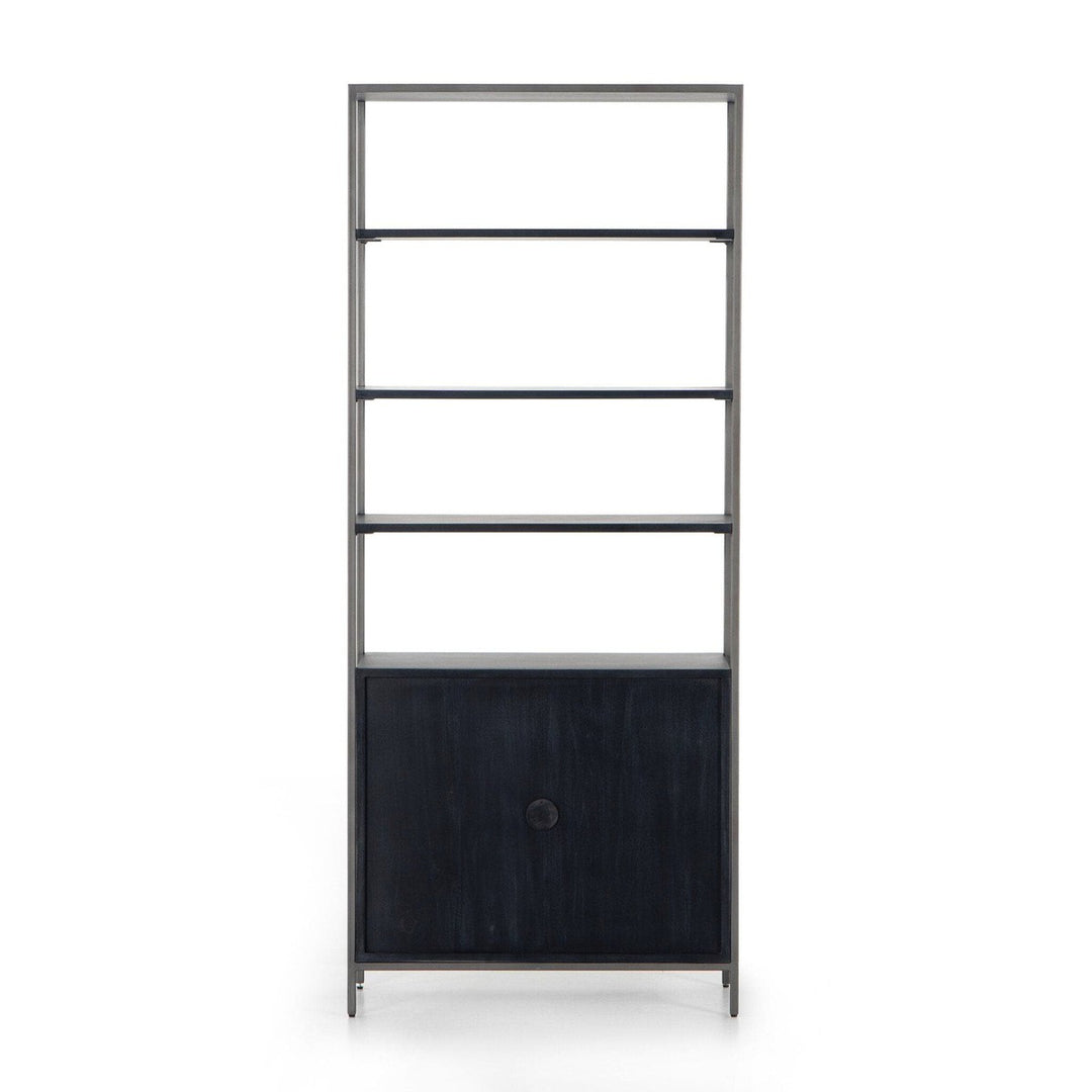 Troy Modular Wide Bookcase - Black Wash Poplar