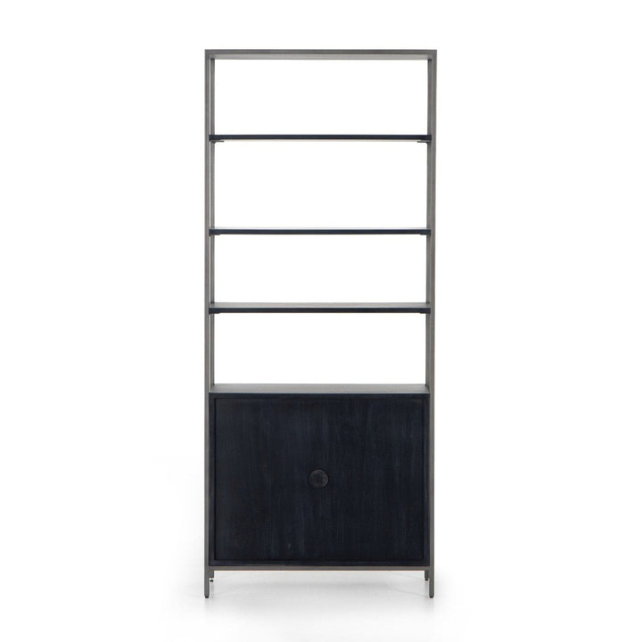 Troy Modular Wide Bookcase - Black Wash Poplar