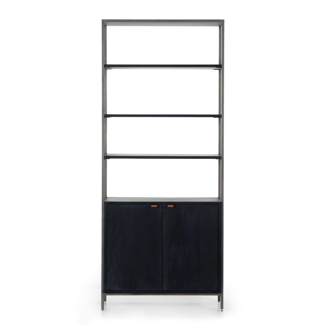 Troy Modular Wide Bookcase - Black Wash Poplar