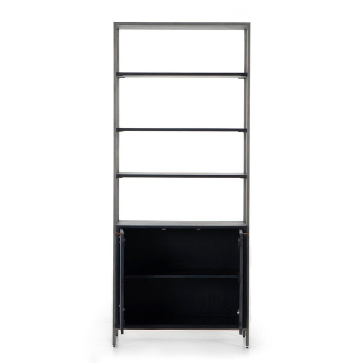 Troy Modular Wide Bookcase - Black Wash Poplar