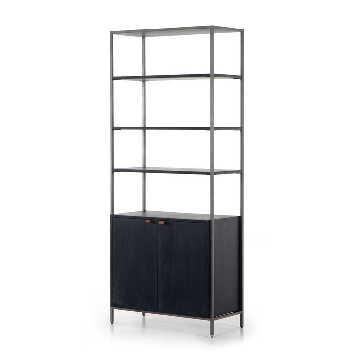 Troy Modular Wide Bookcase - Black Wash Poplar