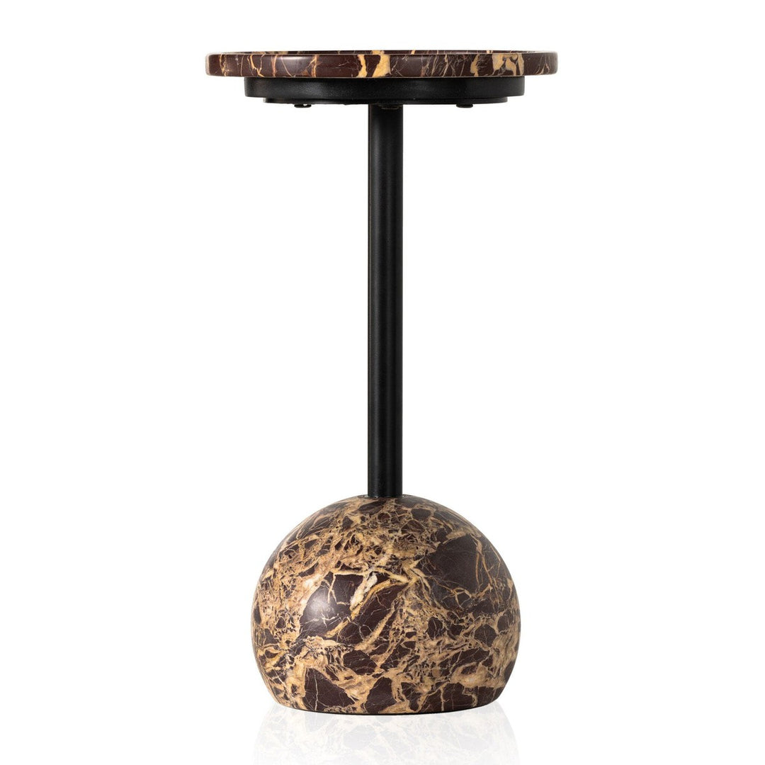 Violet Accent Table - Merlot Marble