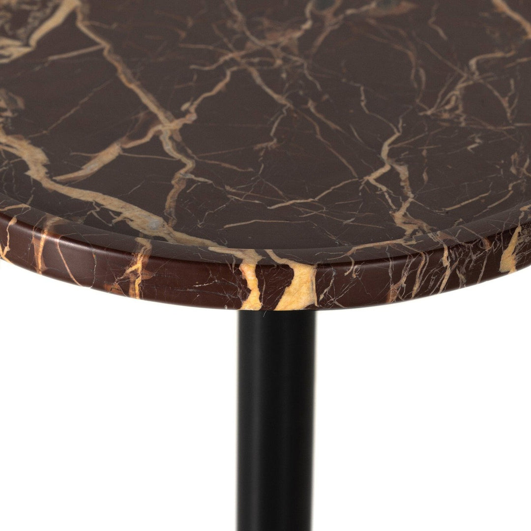 Violet Accent Table - Merlot Marble