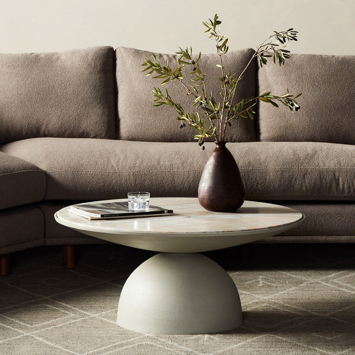 Corbin Coffee Table - Creamy Taupe Marble