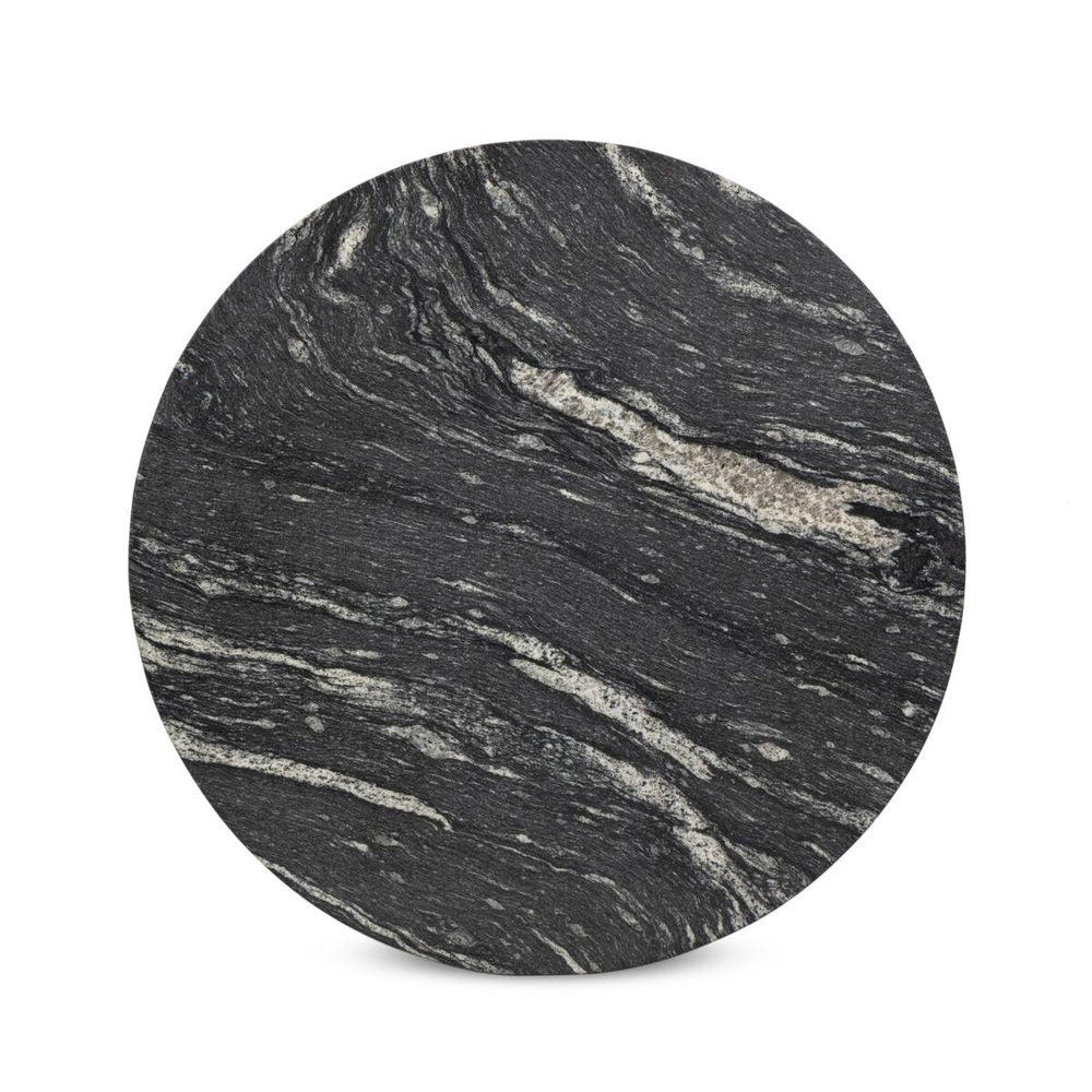 Solas Coffee Table Hammered Grey + Polished Black Marble