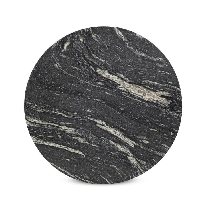 Solas Coffee Table Hammered Grey + Polished Black Marble